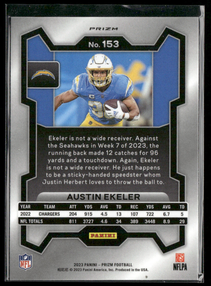 Austin Ekeler 2023 Panini Prizm Silver #153 Los Angeles Chargers