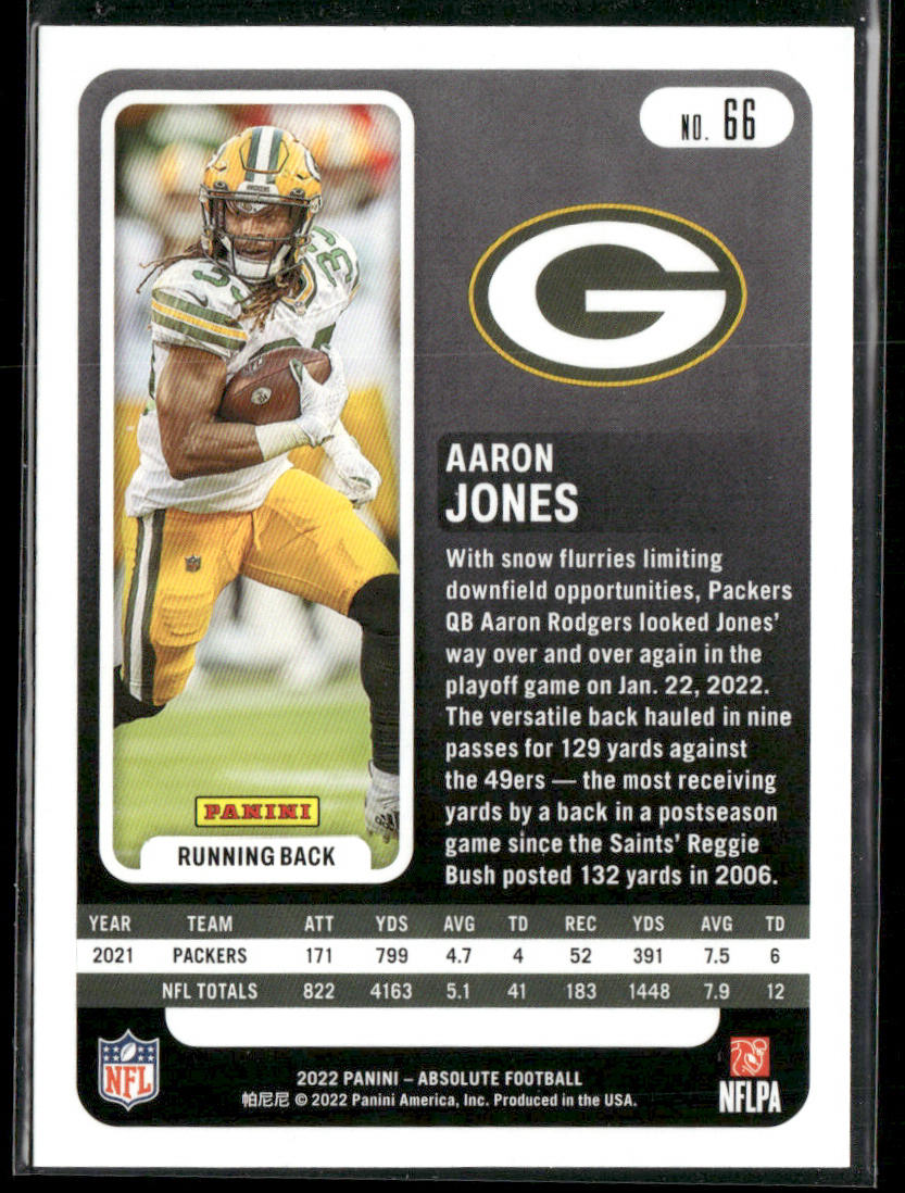 Aaron Jones 2022 Panini Absolute #66 Green Bay Packers