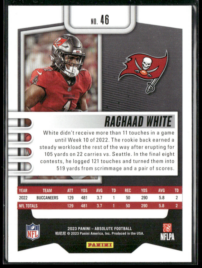 Rachaad White 2023 Panini Absolute Retail #46 Tampa Bay Buccaneers