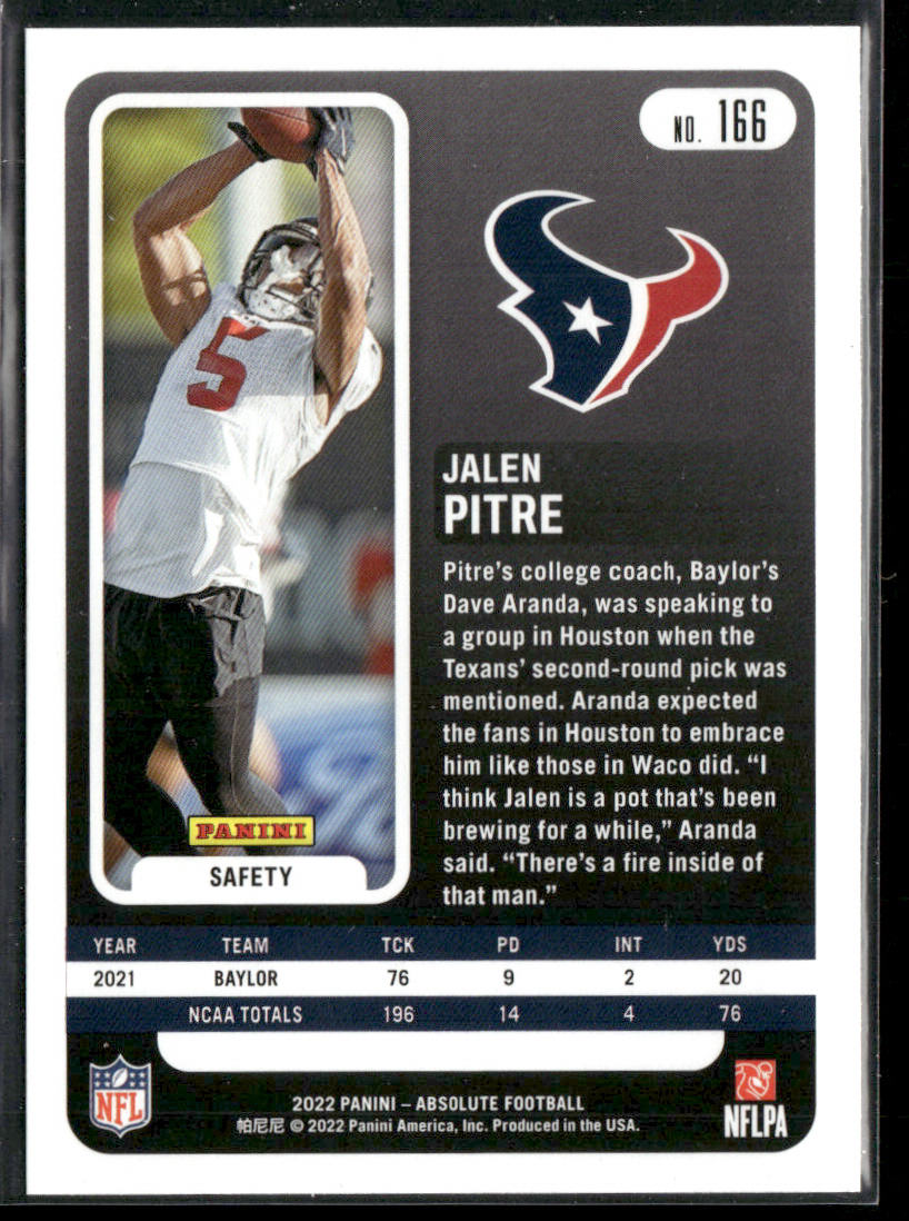 Jalen Pitre 2022 Panini Absolute Retail #166 RC Houston Texans