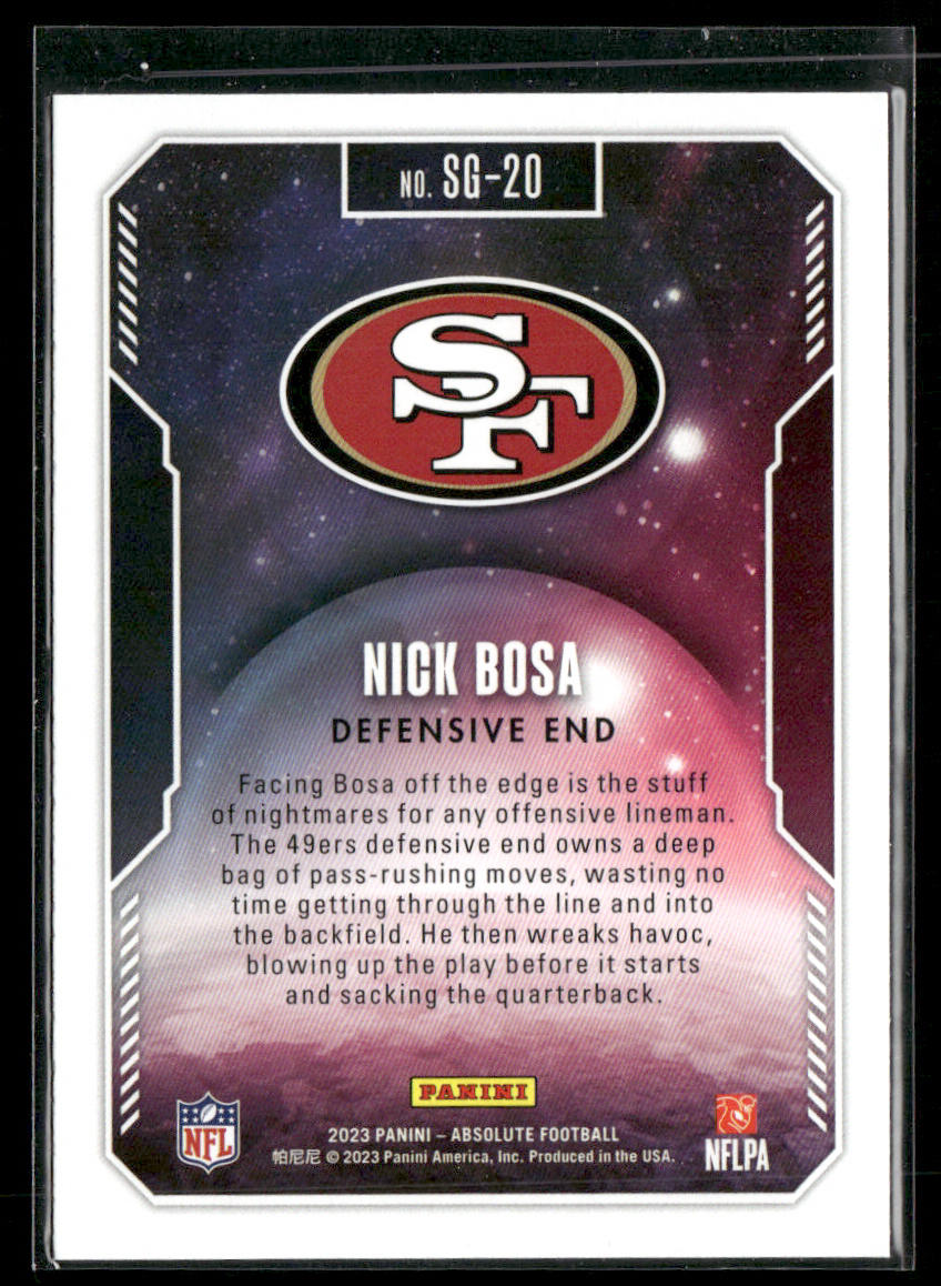Nick Bosa 2023 Panini Absolute Star Gazing #SG-20 San Francisco 49ers