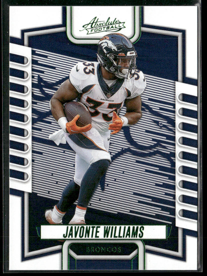 Javonte Williams 2023 Panini Absolute Green #54 Denver Broncos