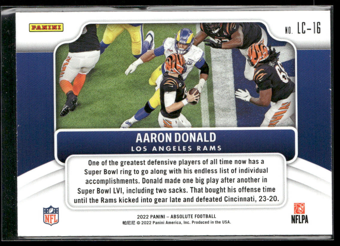 Aaron Donald 2022 Panini Absolute Last Call #LC-16 Los Angeles Rams