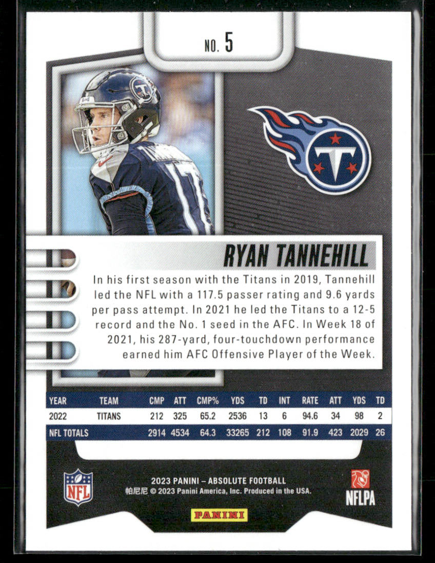 Ryan Tannehill 2023 Panini Absolute #5 Tennessee Titans