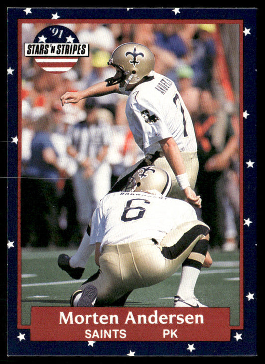 Morten Andersen 1991 Fleer Stars 'n Stripes #86 New Orleans Saints