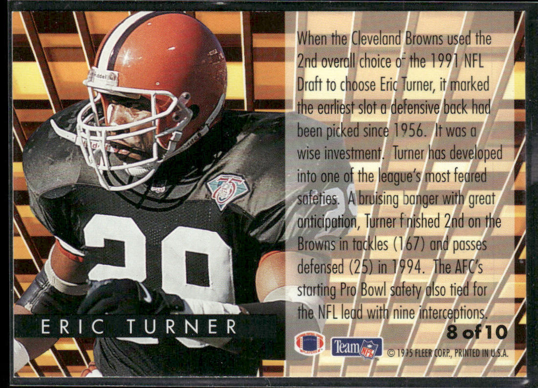 Eric Turner 1995 Fleer Gridiron Leaders #8 Cleveland Browns
