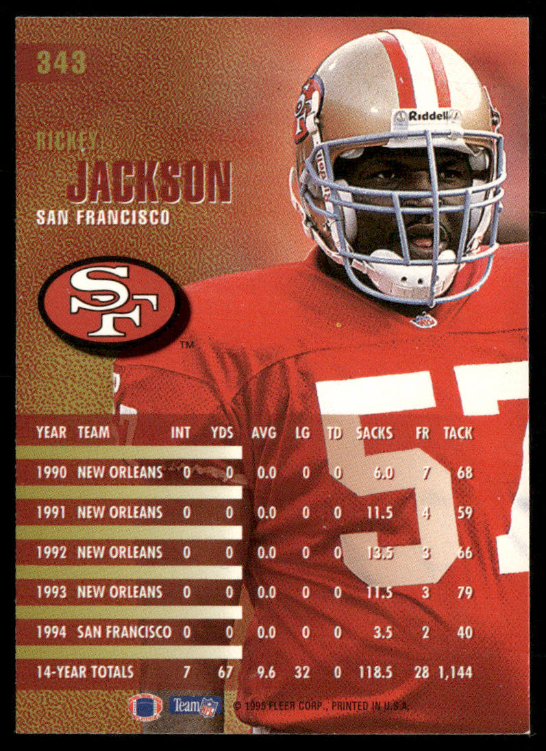 Rickey Jackson 1995 Fleer #343 San Francisco 49ers