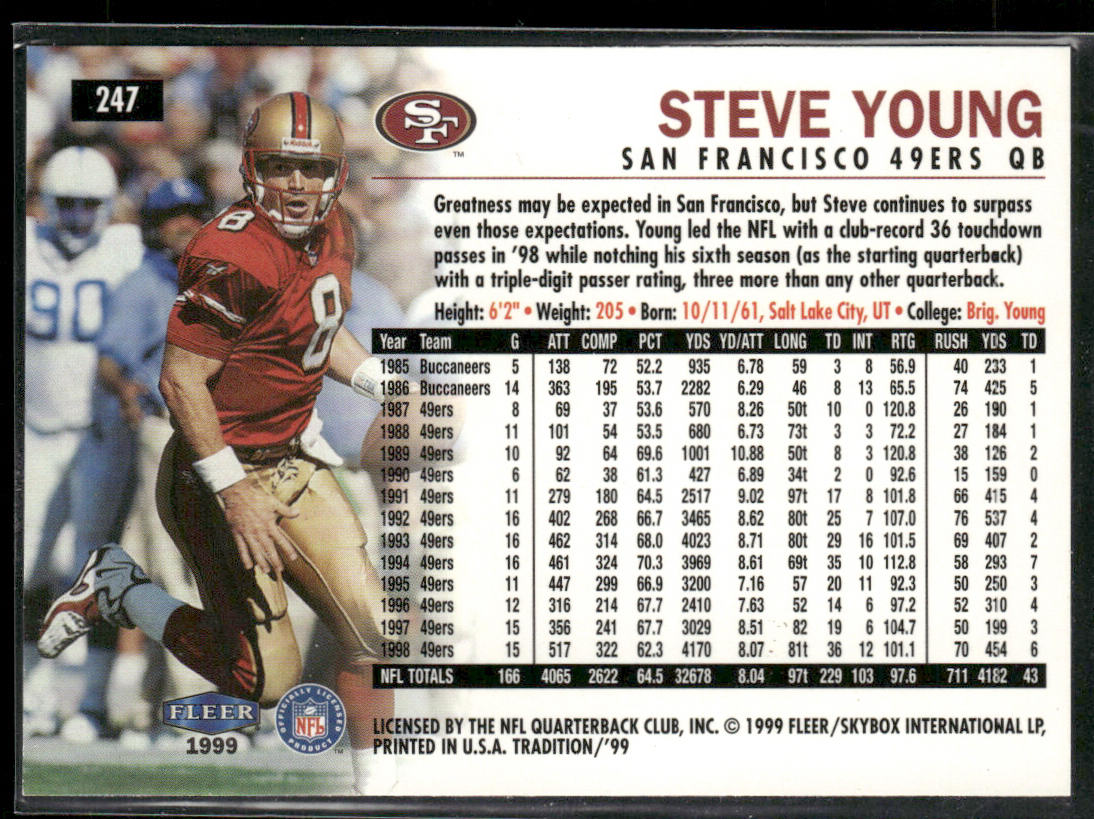 Steve Young 1999 Fleer Tradition #247 San Francisco 49ers