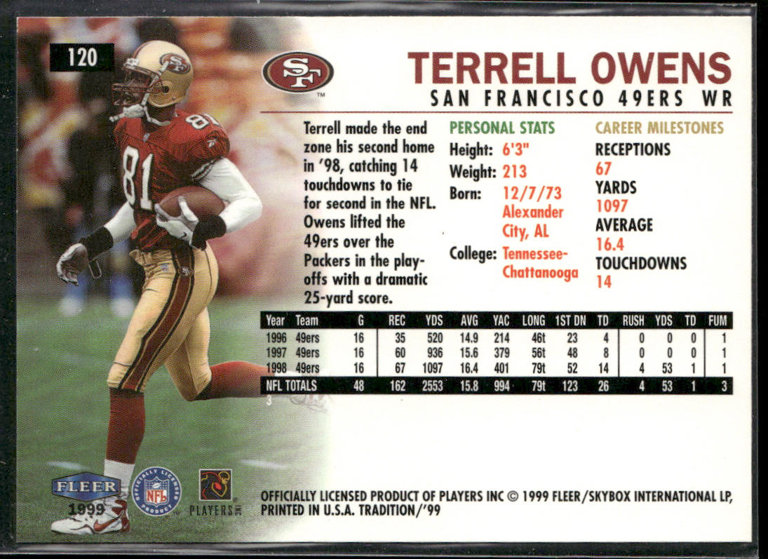 Terrell Owens 1999 Fleer Tradition #120 San Francisco 49ers