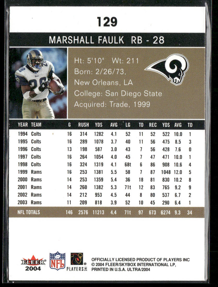 Marshall Faulk 2004 Ultra #129 St. Louis Rams