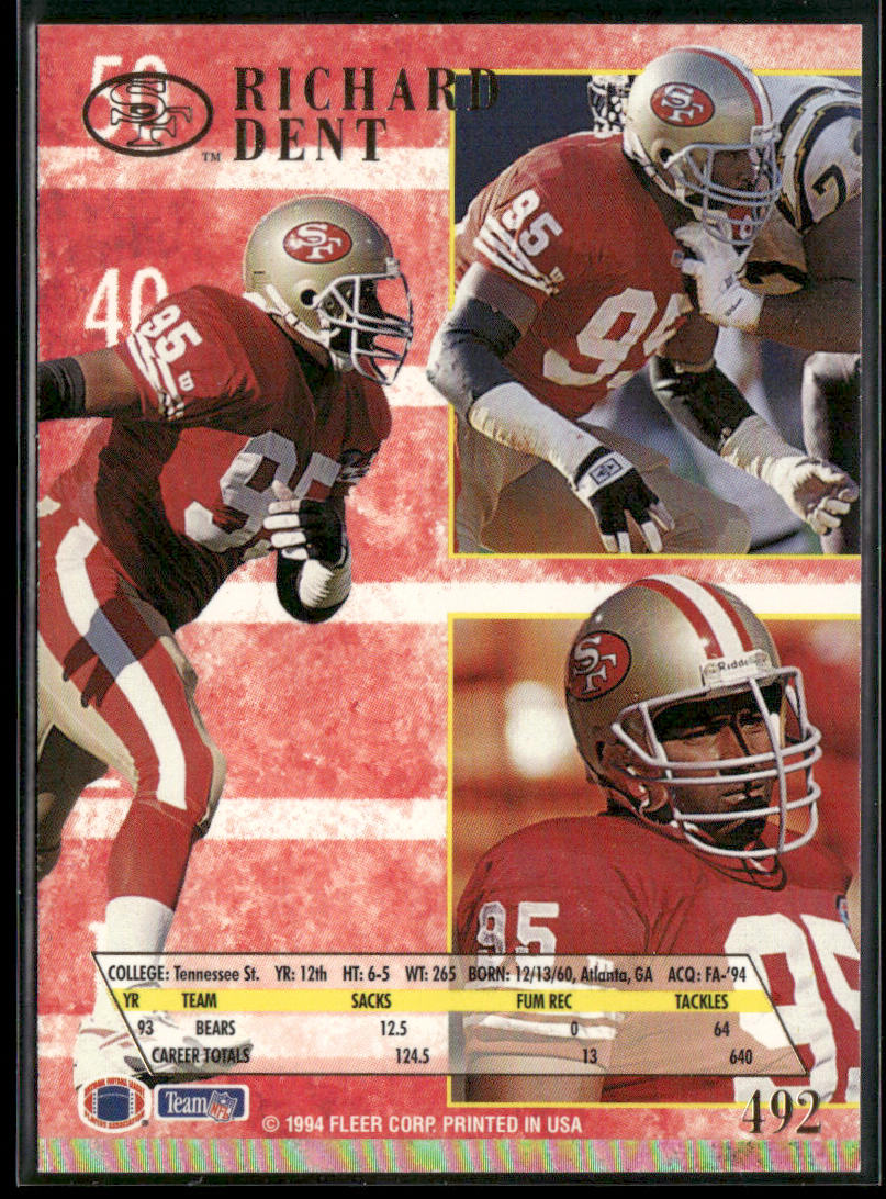 Richard Dent 1994 Ultra #492 San Francisco 49ers