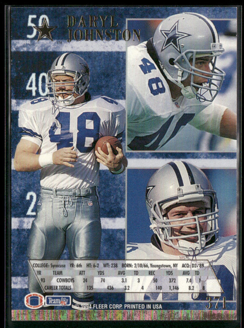 Daryl Johnston 1994 Ultra #371 Dallas Cowboys