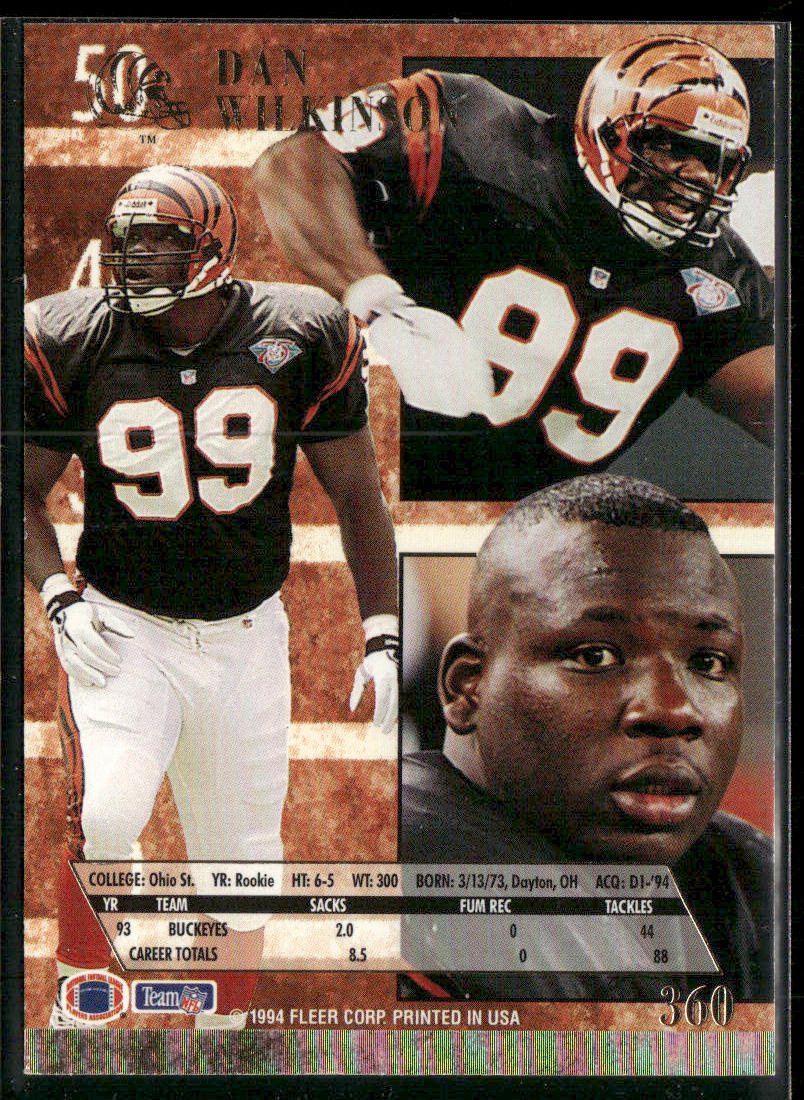 Dan Wilkinson 1994 Ultra #360 Cincinnati Bengals