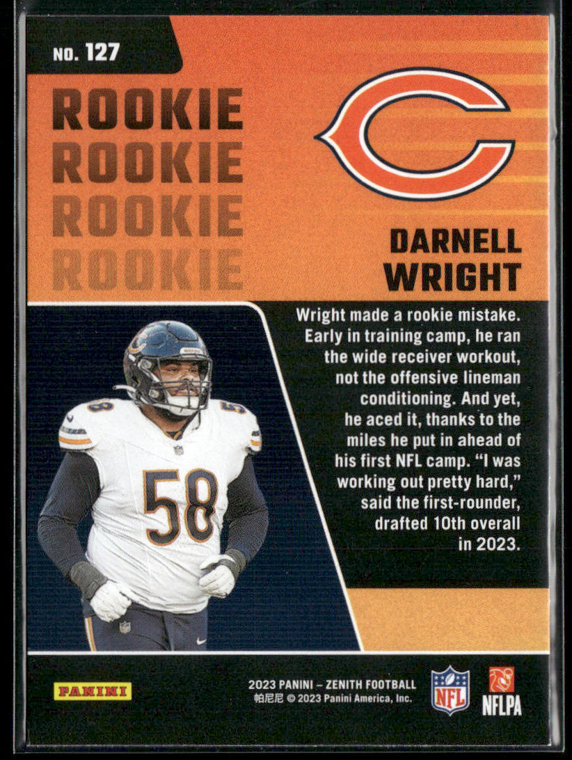 Darnell Wright 2023 Panini Zenith Retail #127 RC Chicago Bears