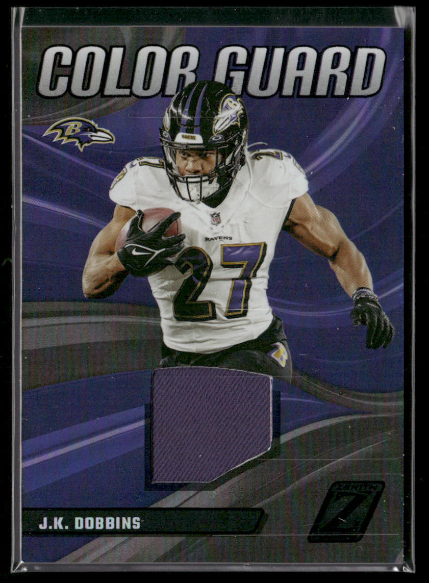 J.K. Dobbins 2023 Panini Zenith Color Guard #CG-13 MEM Baltimore Ravens