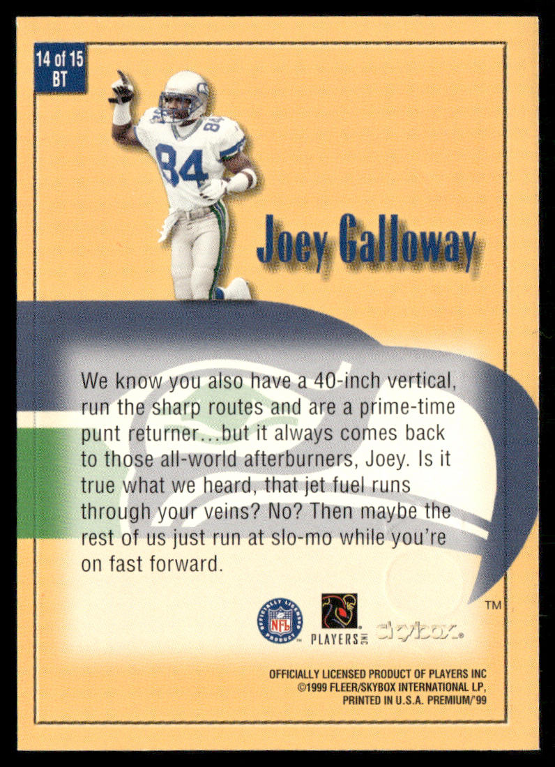 Joey Galloway 1999 SkyBox Premium Box Tops #14 BT Seattle Seahawks