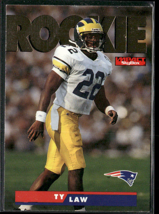 Ty Law 1995 SkyBox Impact #187 RC New England Patriots
