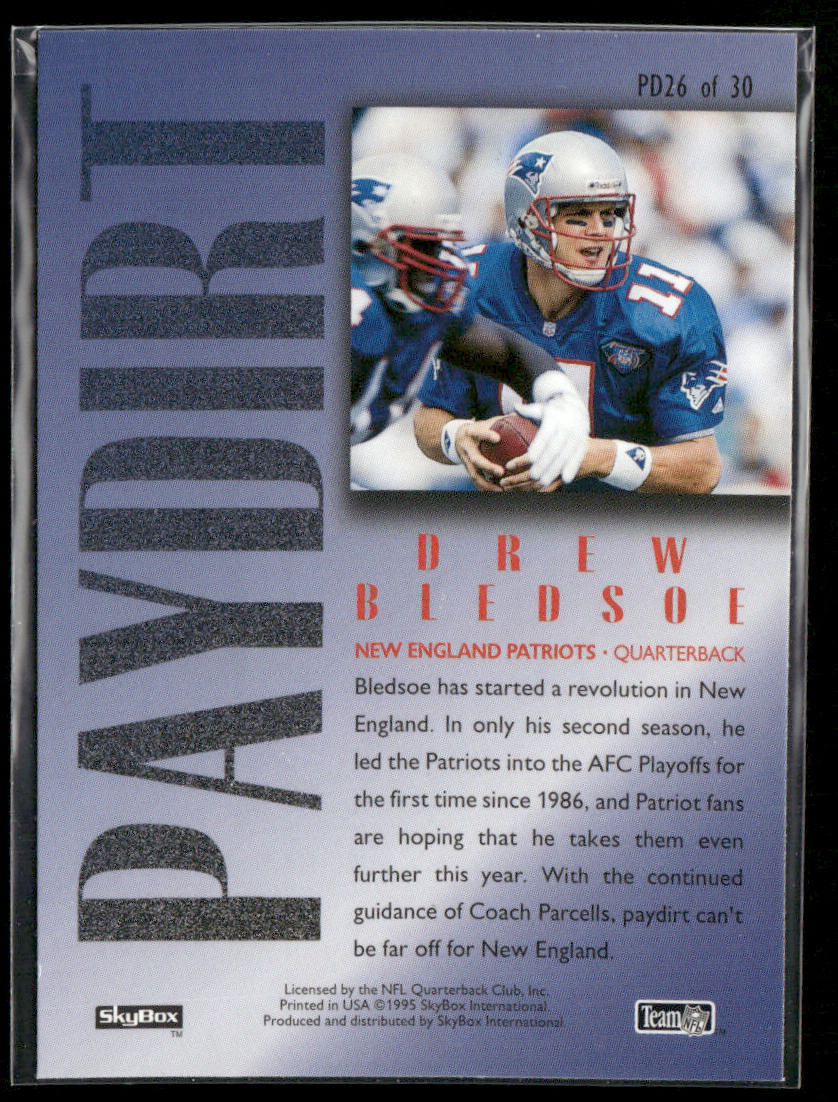 Drew Bledsoe 1995 SkyBox Premium Paydirt Blue #PD26 New England Patriots