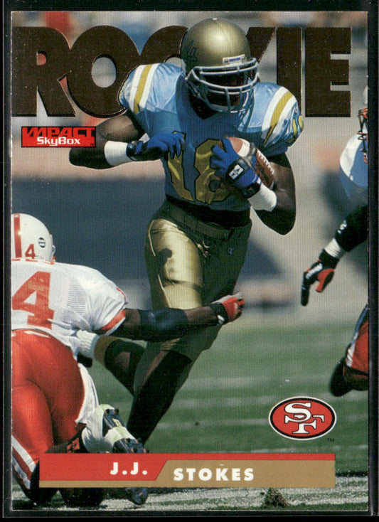 J.J. Stokes 1995 SkyBox Impact #178 RC San Francisco 49ers