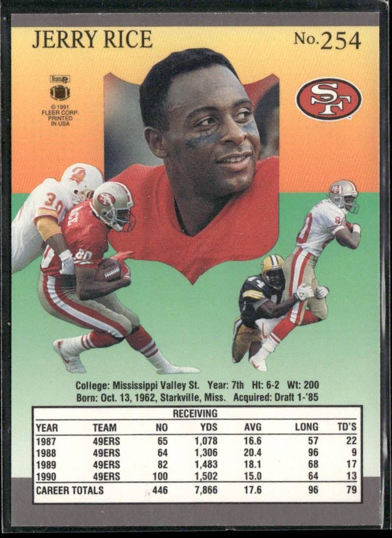 Jerry Rice 1991 Ultra #254 San Francisco 49ers