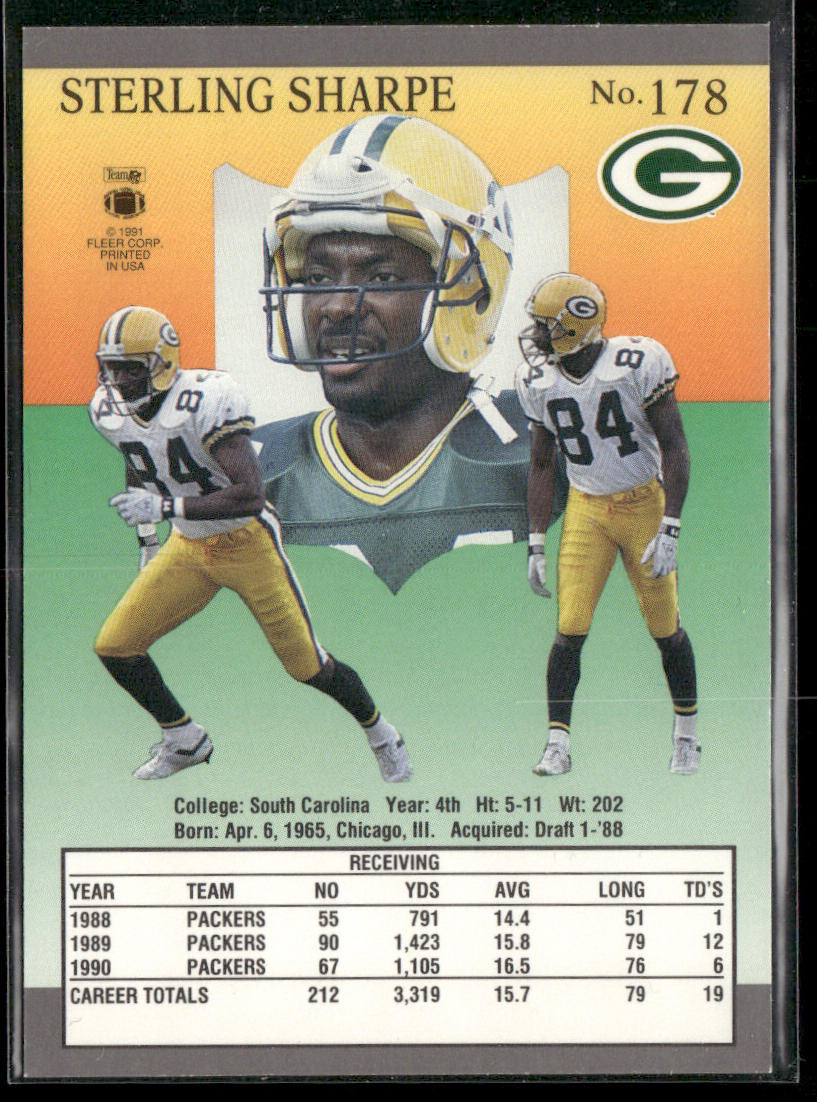Sterling Sharpe 1991 Ultra #178 Green Bay Packers