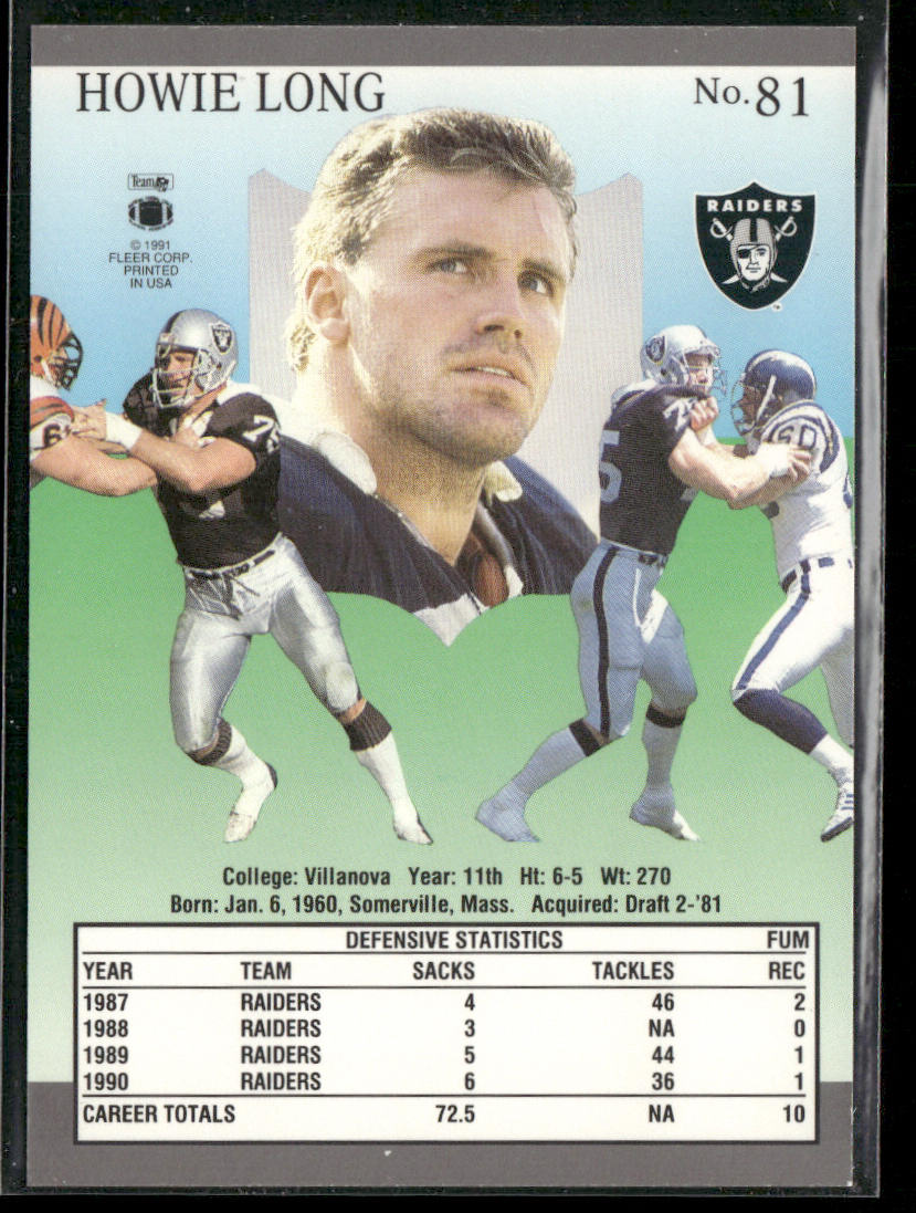 Howie Long 1991 Ultra #81 Los Angeles Raiders