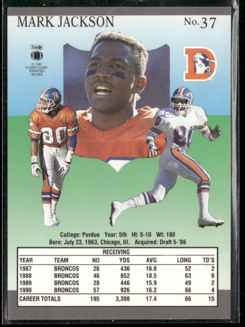 Mark Jackson 1991 Ultra #37 Denver Broncos