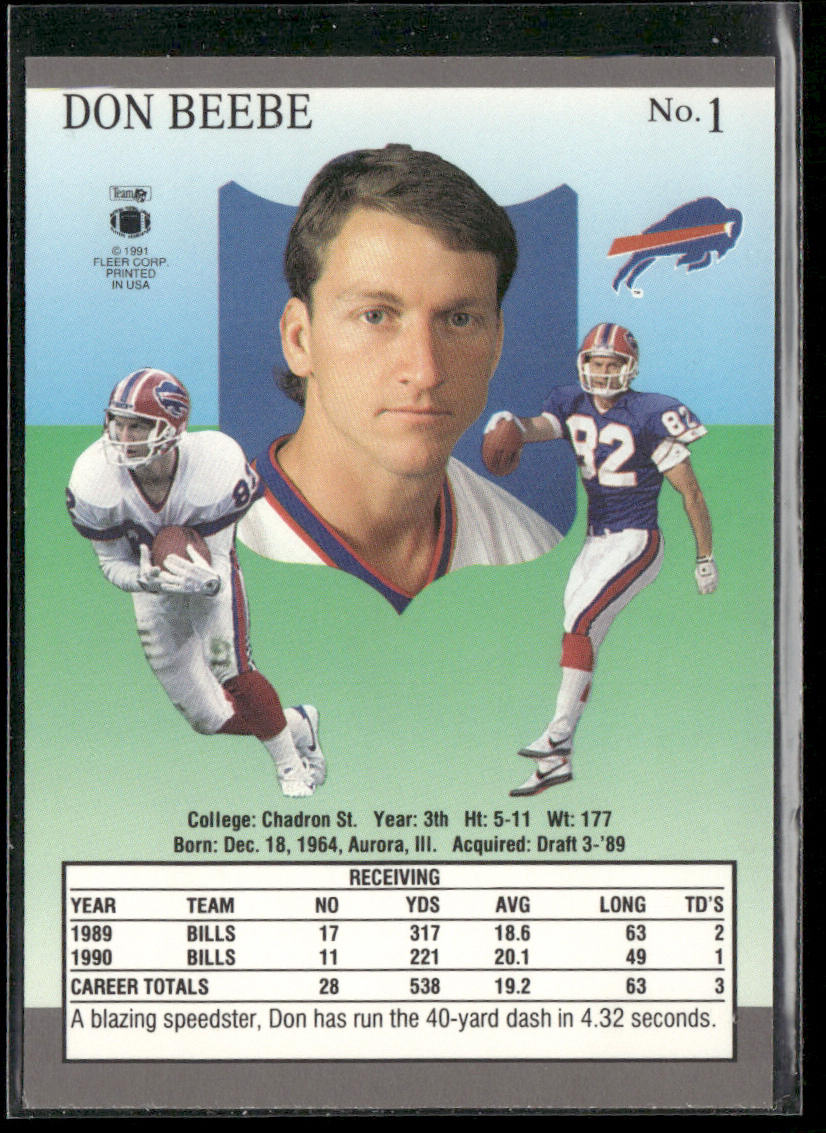 Don Beebe 1991 Ultra #1 Buffalo Bills