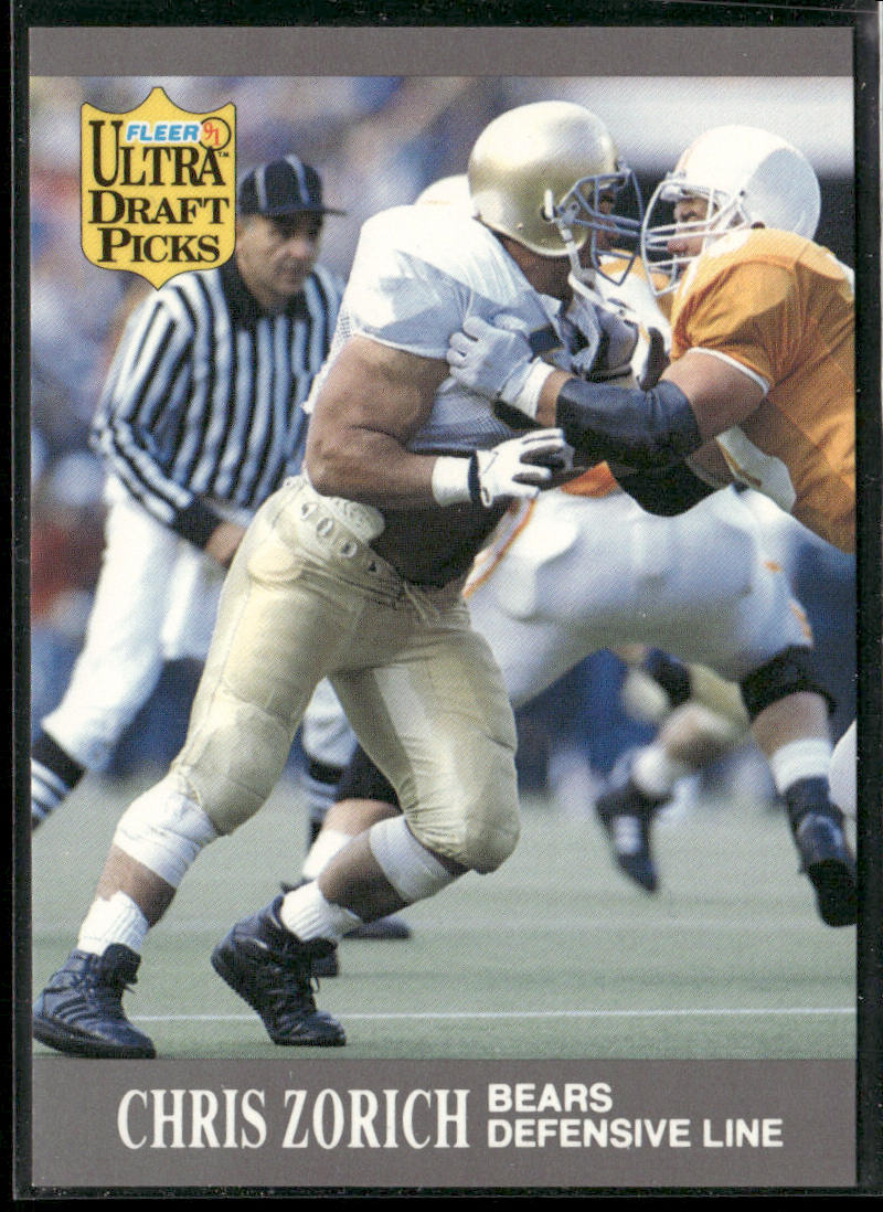Chris Zorich 1991 Ultra #298b RC Chicago Bears
