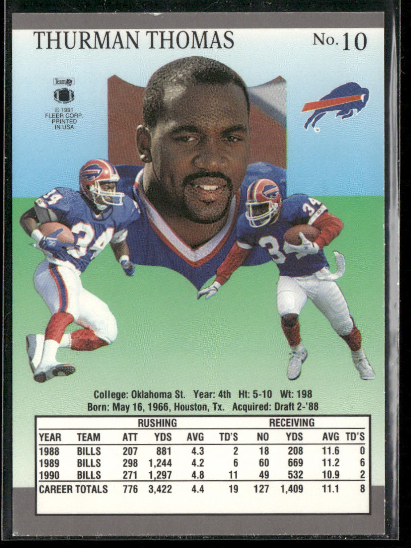 Thurman Thomas 1991 Ultra #10 Buffalo Bills