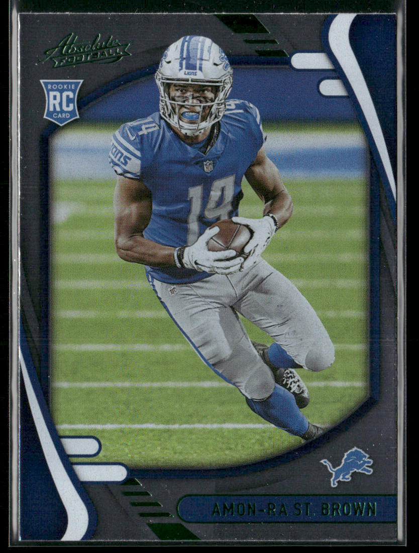 Amon-Ra St. Brown 2021 Panini Absolute Green #131 Detroit Lions