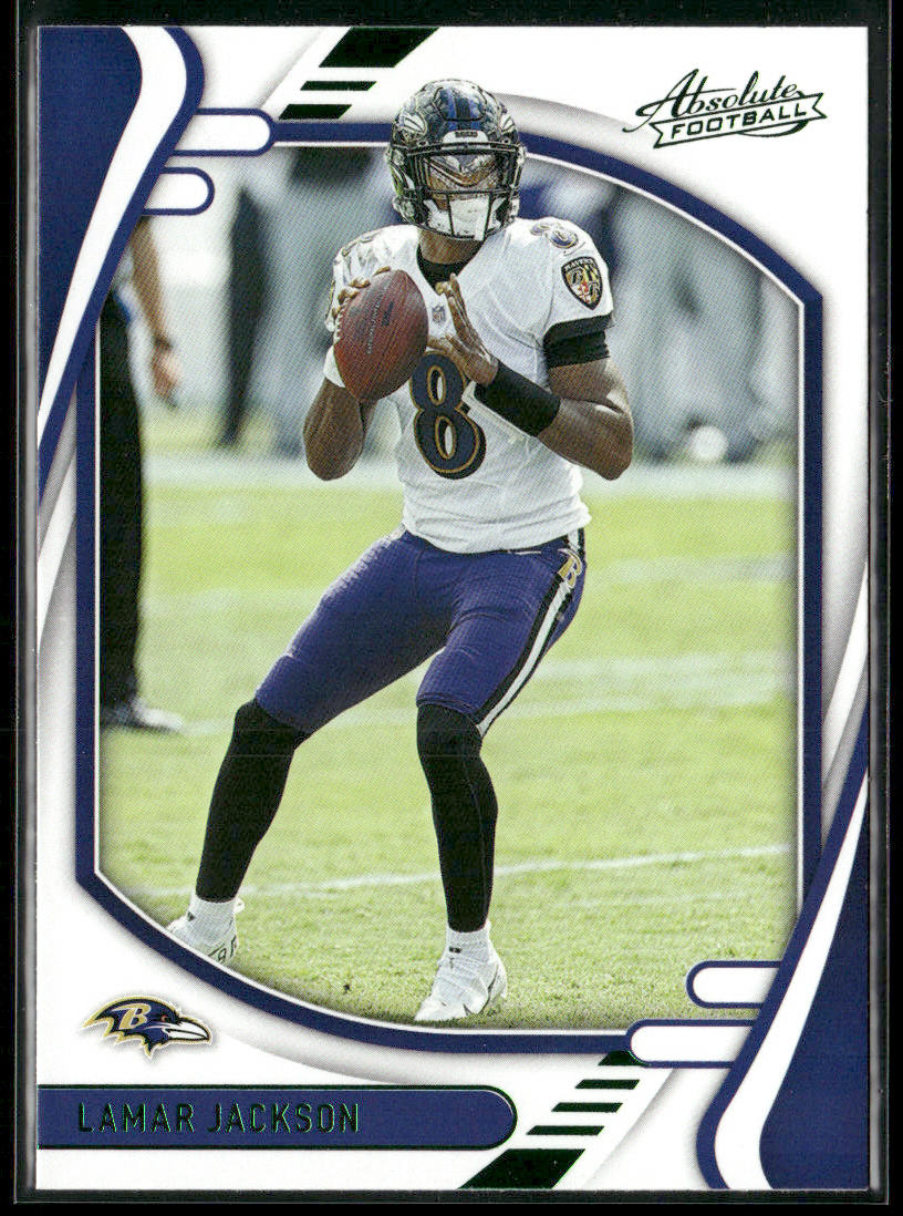 Lamar Jackson 2021 Panini Absolute Green #30 Baltimore Ravens