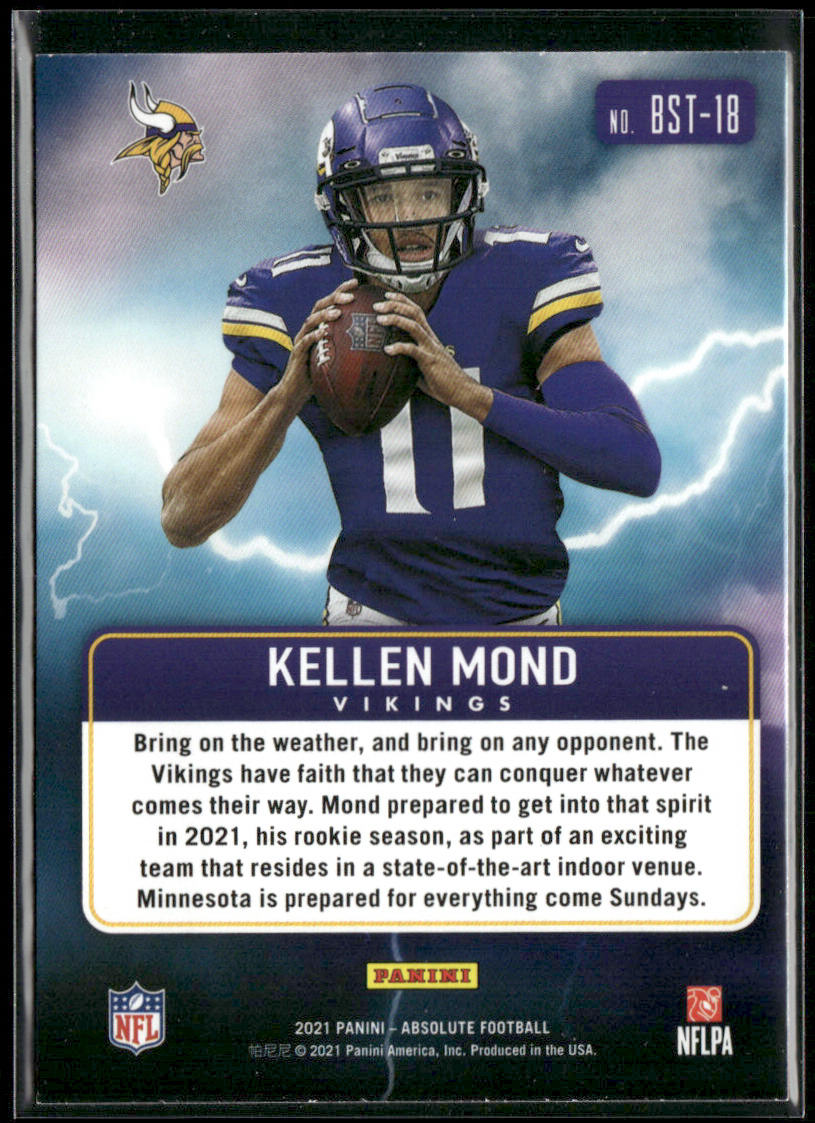Kellen Mond 2021 Panini Absolute By Storm #BST-18 Minnesota Vikings