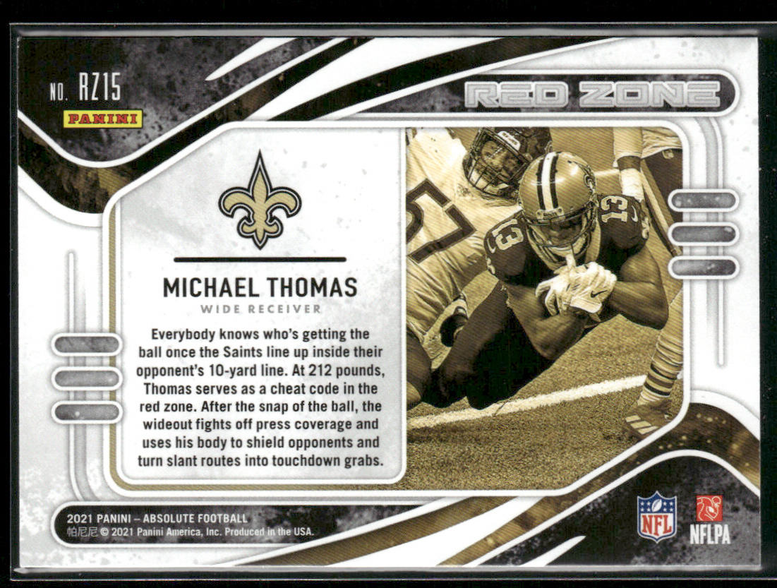 Michael Thomas 2021 Panini Absolute Red Zone #RZ15 New Orleans Saints