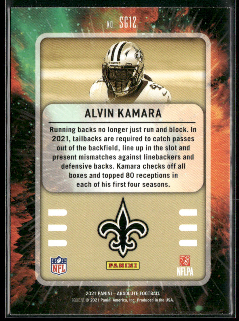 Alvin Kamara 2021 Panini Absolute Star Gazing #SG12 New Orleans Saints