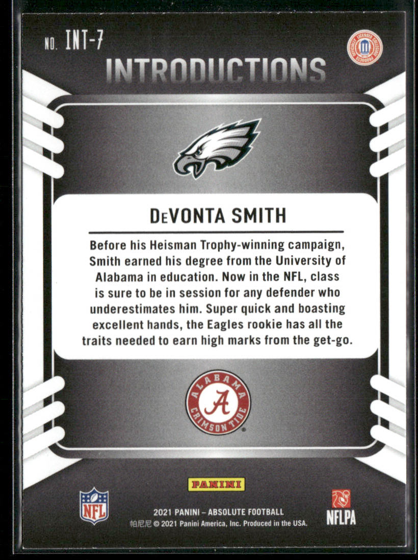 DeVonta Smith 2021 Panini Absolute Introductions #INT-7