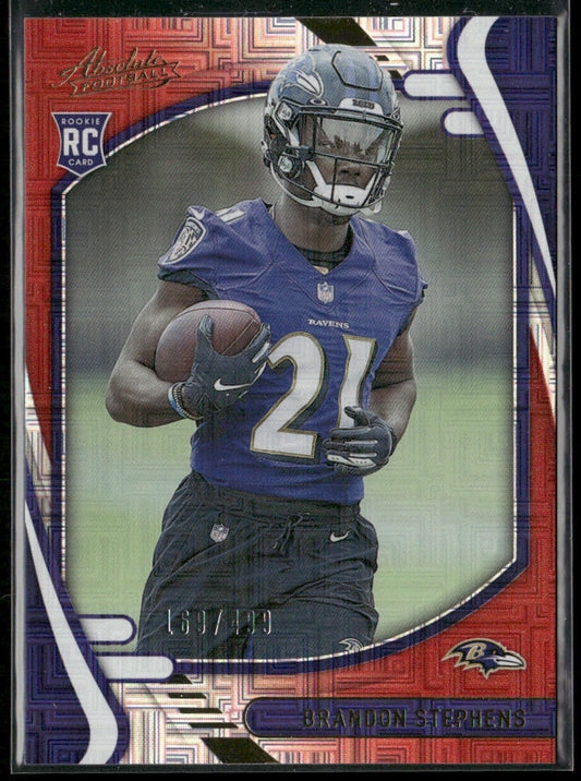 Brandon Stephens 2021 Panini Absolute Red Squares #195 SN Baltimore Ravens