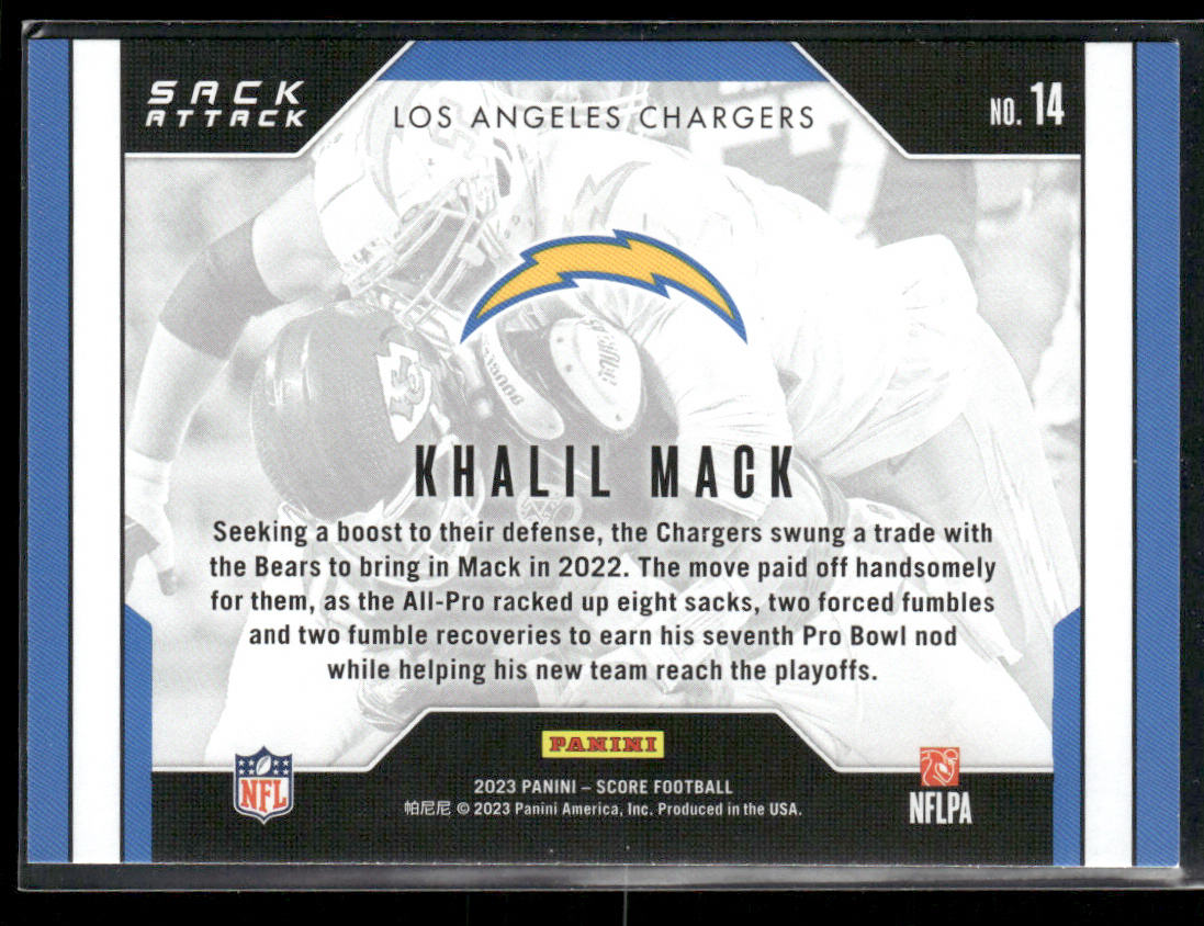 Khalil Mack 2023 Score Sack Attack #14 Los Angeles Chargers