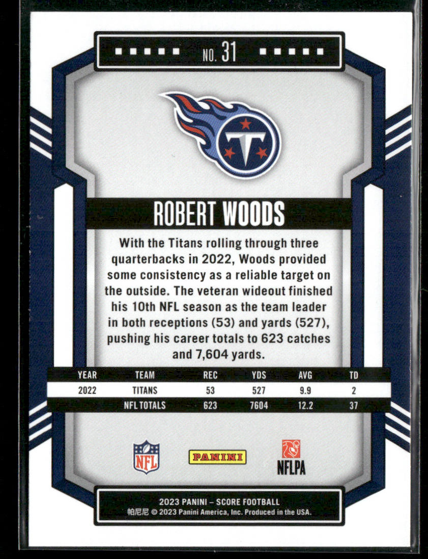 Robert Woods 2023 Score #31 Tennessee Titans