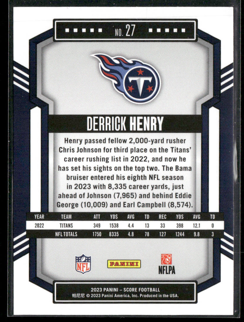 Derrick Henry 2023 Score Gold #27 Tennessee Titans