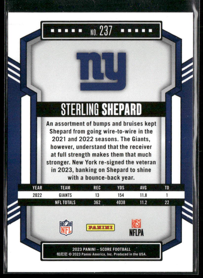 Sterling Shepard 2023 Score #237 New York Giants