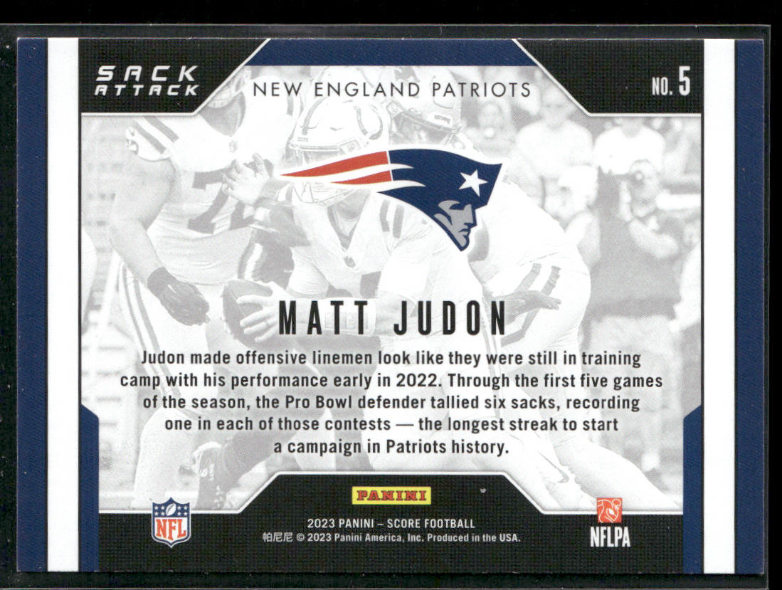 Matt Judon 2023 Score Sack Attack #5 New England Patriots