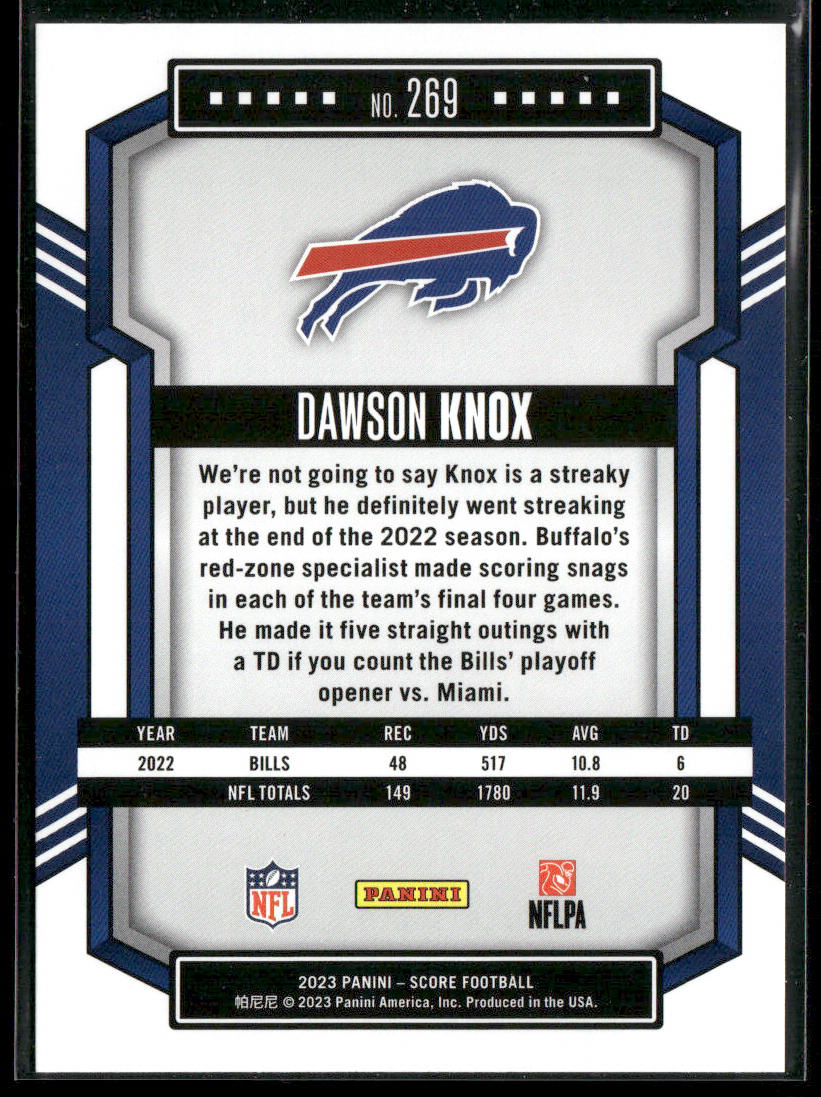 Dawson Knox 2023 Score #269 Buffalo Bills