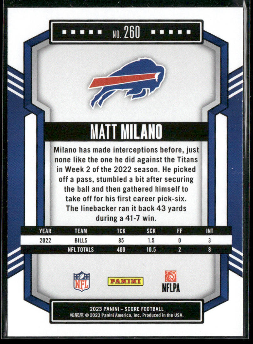 Matt Milano 2023 Score #260 Buffalo Bills