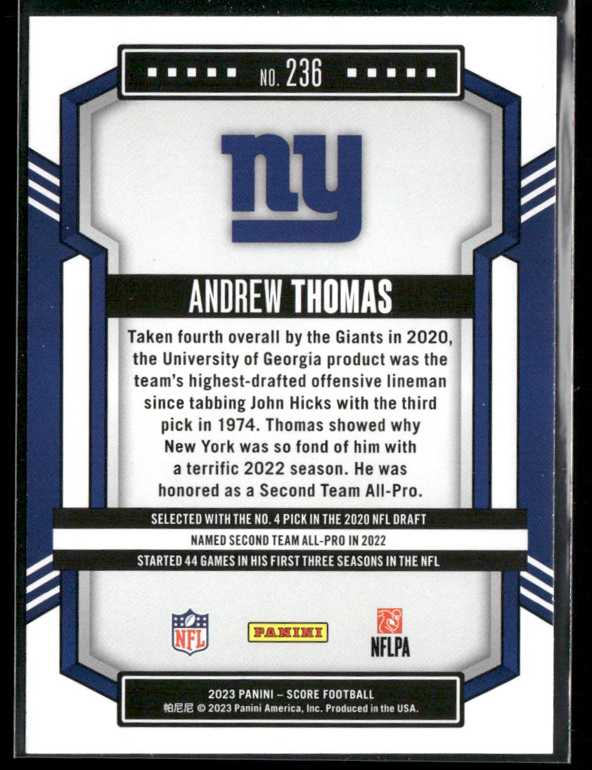 Andrew Thomas 2023 Score #236 New York Giants