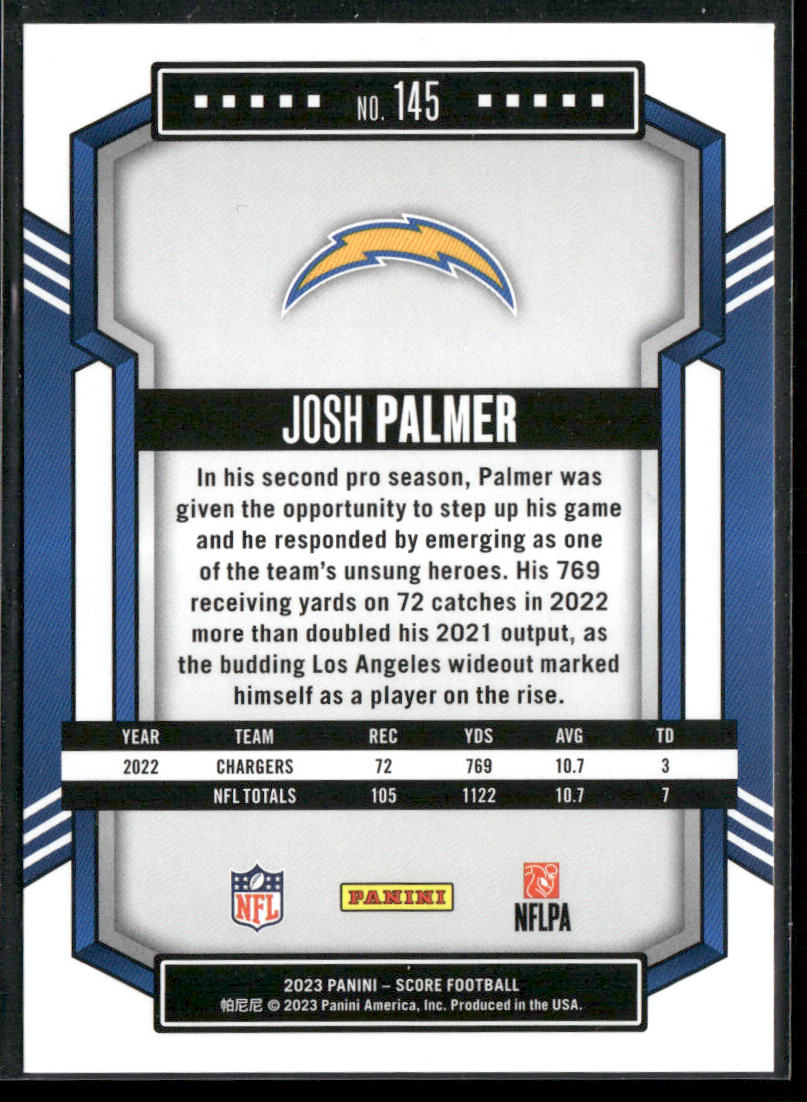 Josh Palmer 2023 Score #145 Los Angeles Chargers