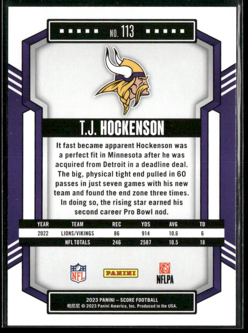T.J. Hockenson 2023 Score #113 Minnesota Vikings