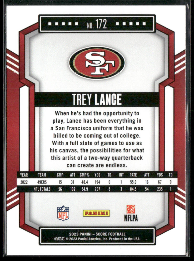 Trey Lance 2023 Score #172 San Francisco 49ers