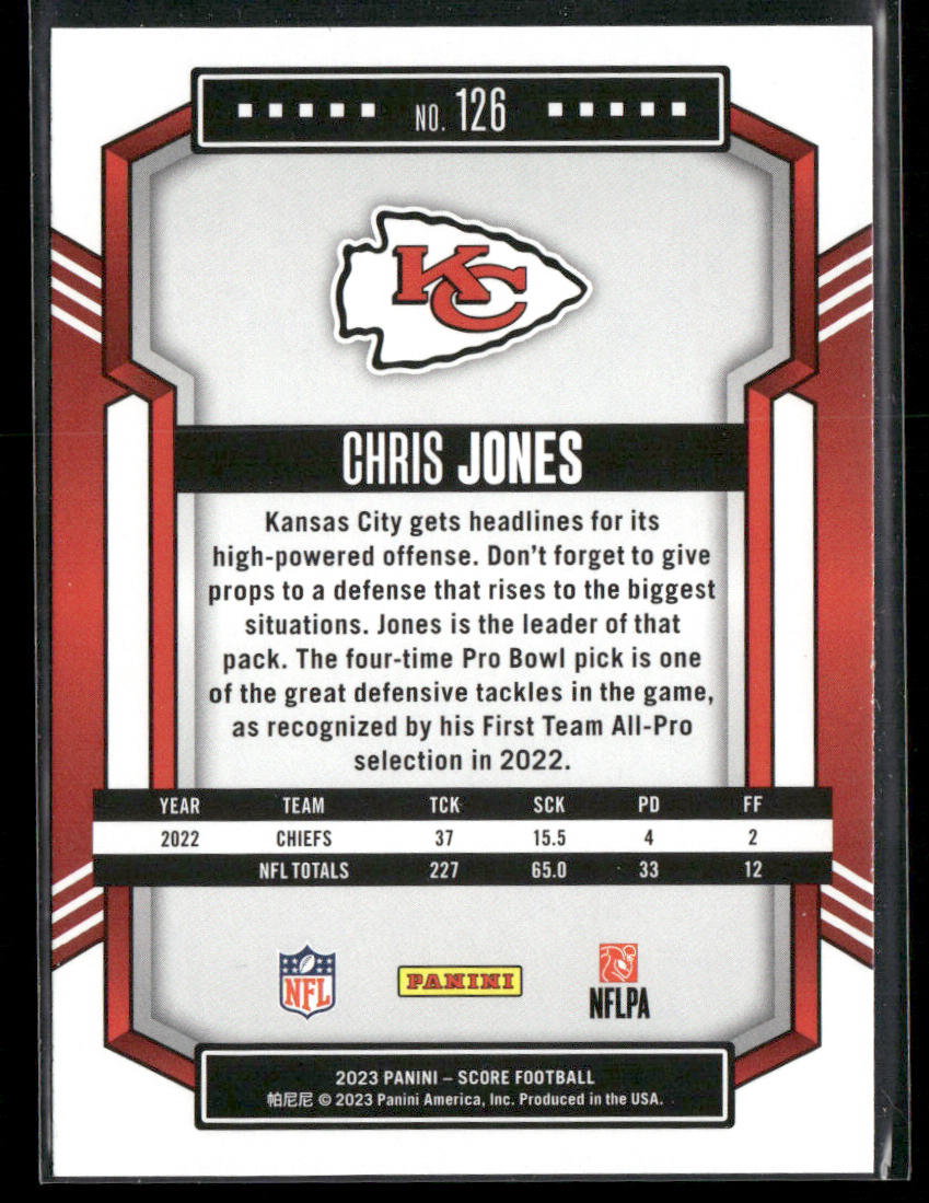Chris Jones 2023 Score #126 Kansas City Chiefs