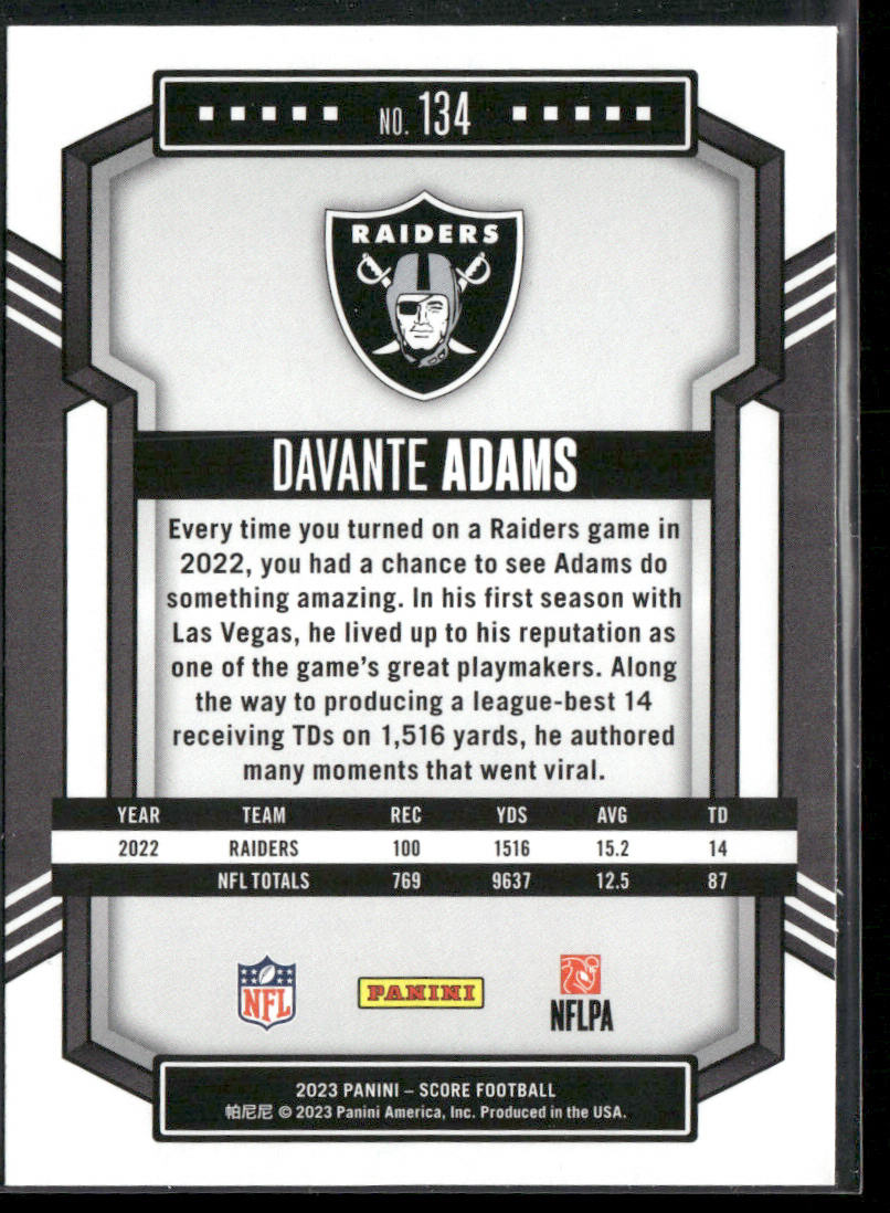 Davante Adams 2023 Score #134 Las Vegas Raiders